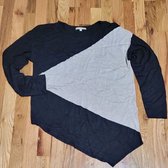 Joan Vass Cashmere Blend Asymmetrical Hem Sweater Large - Picture 2 of 5